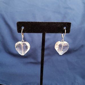 Multifaceted Heart Shaped Crystal Earrings